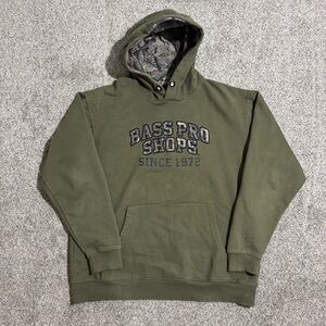 Bass Pro Shops Men's Olive Green Hooded Sweatshirt